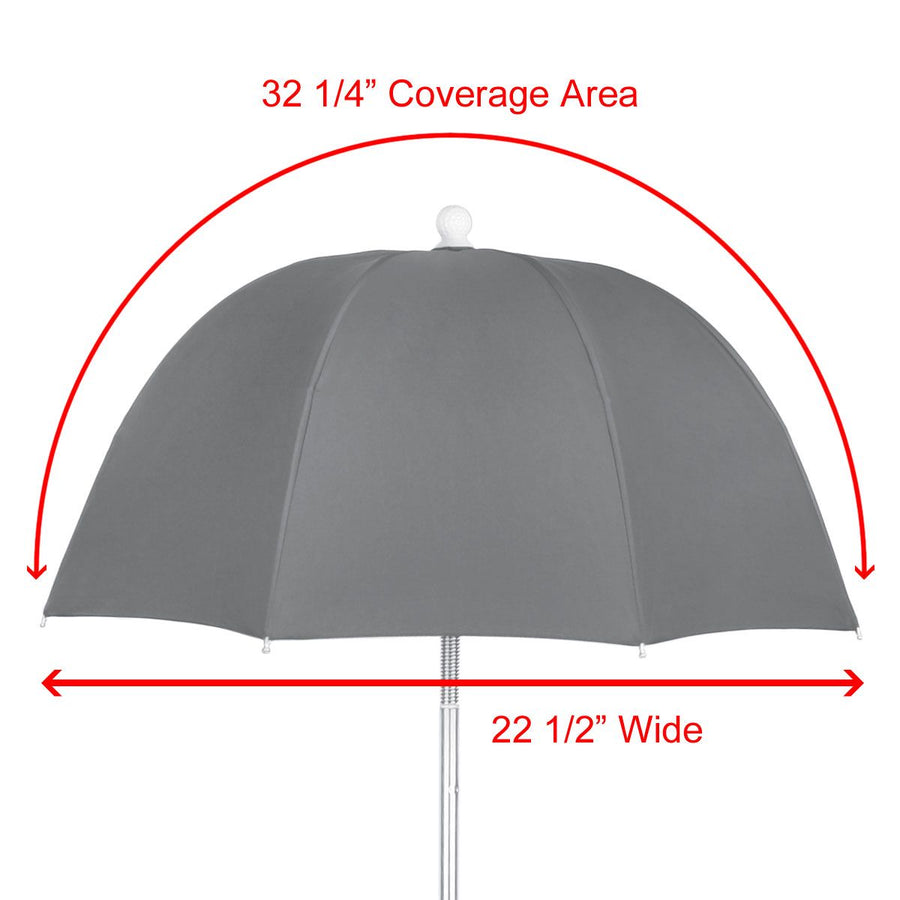 dimensions of an Orlimar Dri-Clubz Golf Bag Umbrella canopy