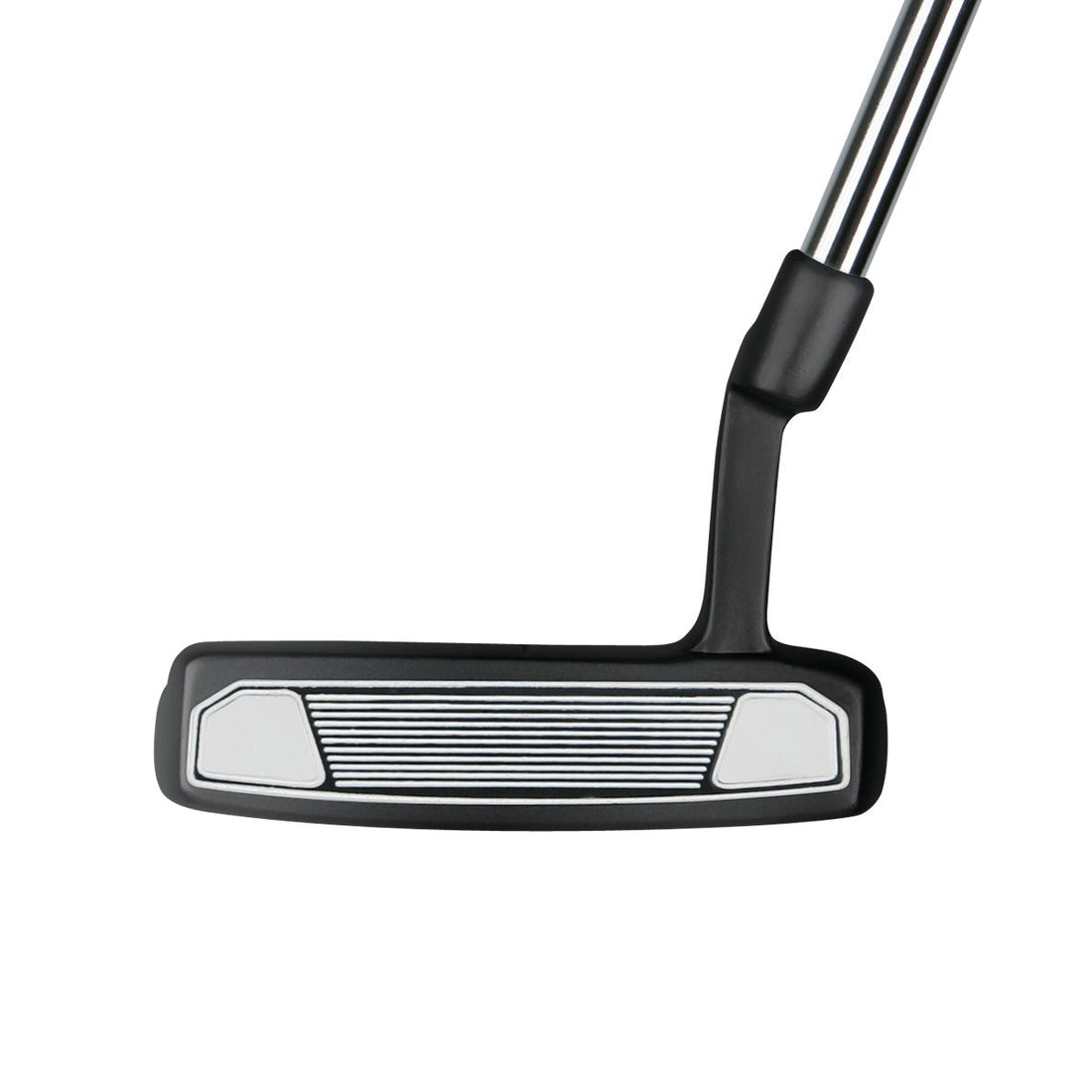 face view of a black Orlimar F75 Putter with white and black face insert