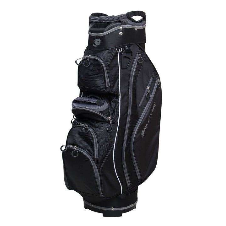 angled front and right side of a black Orlimar CRX Cooler Cart bag