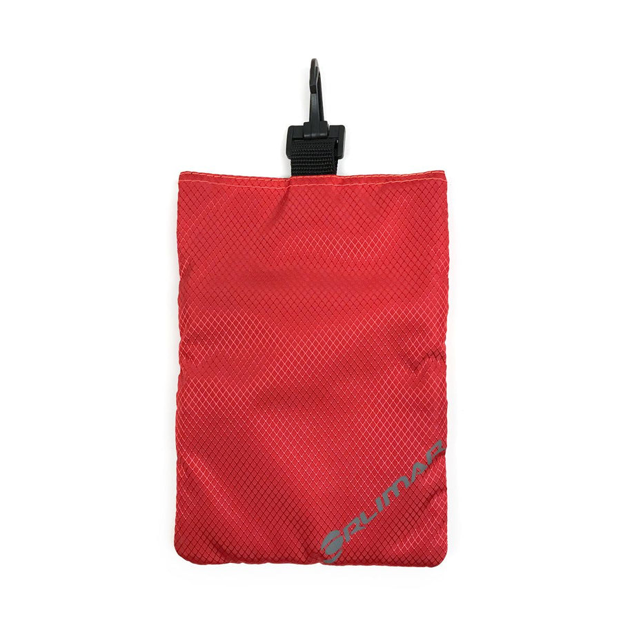 back view of a cherry red Orlimar Golf Detachable Accessory Pouch