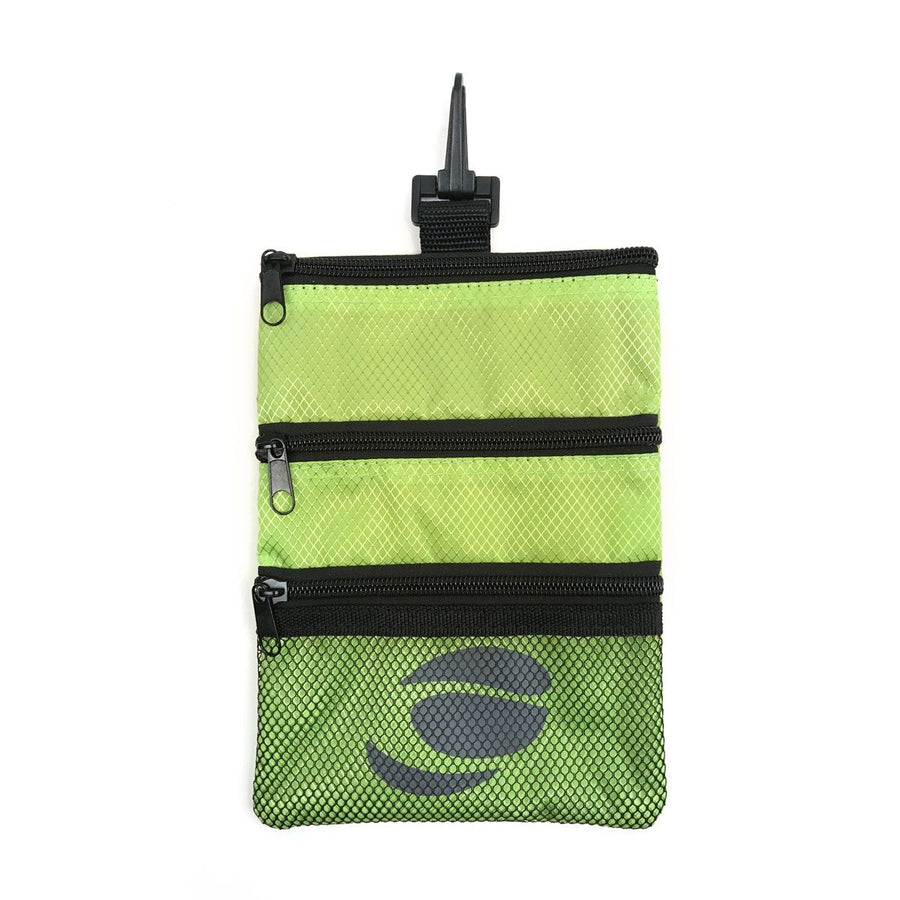 front view of a lime green Orlimar Golf Detachable Accessory Pouch