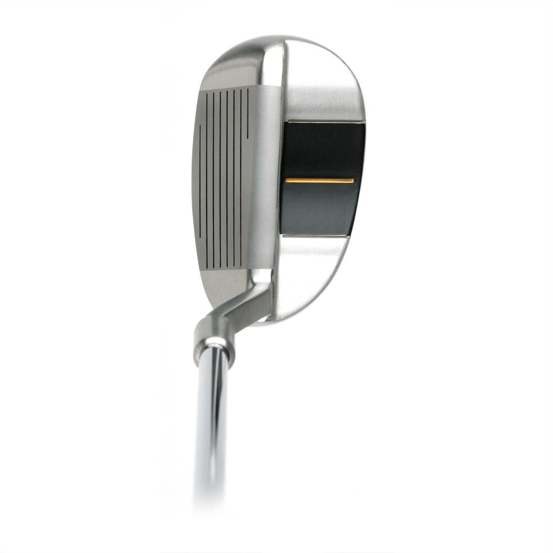 top view of a right handed Orlimar Escape Stainless Golf Chipper with single yellow aligment line in the cavity