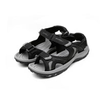 top angled view of a dark gray men's pair of Orlimar Golf Sandals with Replaceable Spikes