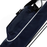 zippered accessories pocket on a midnight blue Orlimar Pitch 'N Putt Lightweight Stand Carry Bag