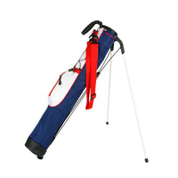 red, white and blue Orlimar Pitch 'N Putt Lightweight Stand Carry Bag with stand legs out
