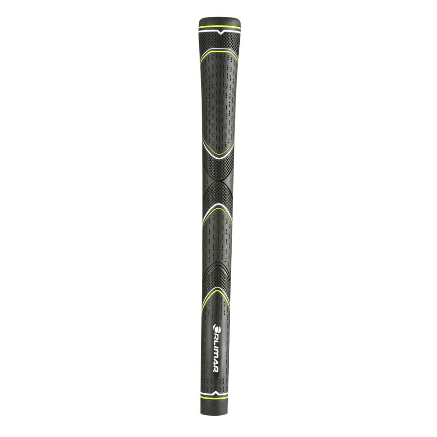 black Orlimar golf grip with green and white accent colors