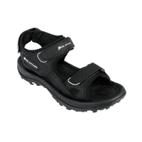 top angled view of a right black Orlimar Spikeless Men's Golf Sandal