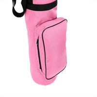 large zippered pocket for golf accessories and valuables on a pink Orlimar Sunday Golf Bag