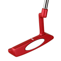 angled top and face view of an Orlimar Tangent T2 Red Blade Putter with white face insert